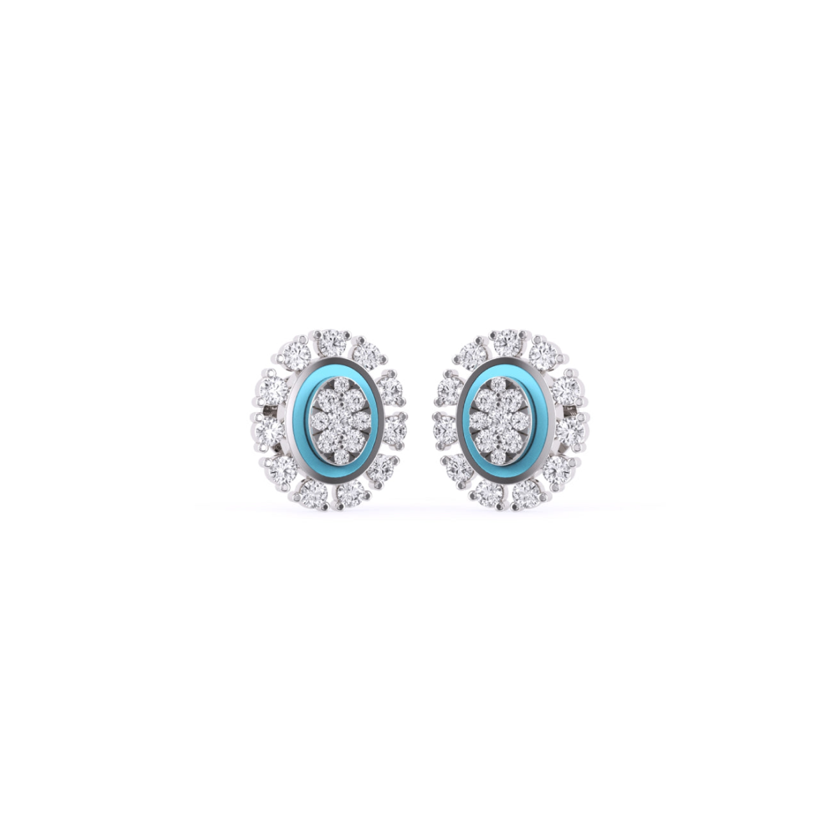 Glamorous Cluster Halo Studs Earrings